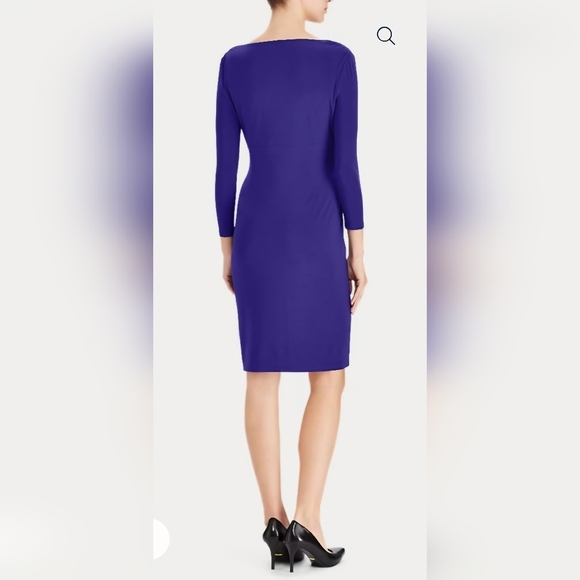 Lauren By Ralph Lauren Form-Fitting Purple Dress Knee-Length Women's Size 6 - Picture 2 of 13